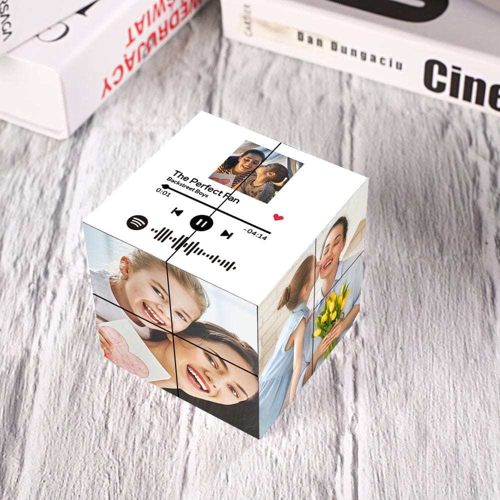 Benutzerdefinierter Fotowürfel, Magischer Fotowürfel Mit Spotify-code, Geschenk Für Mutter - dephotoblanket