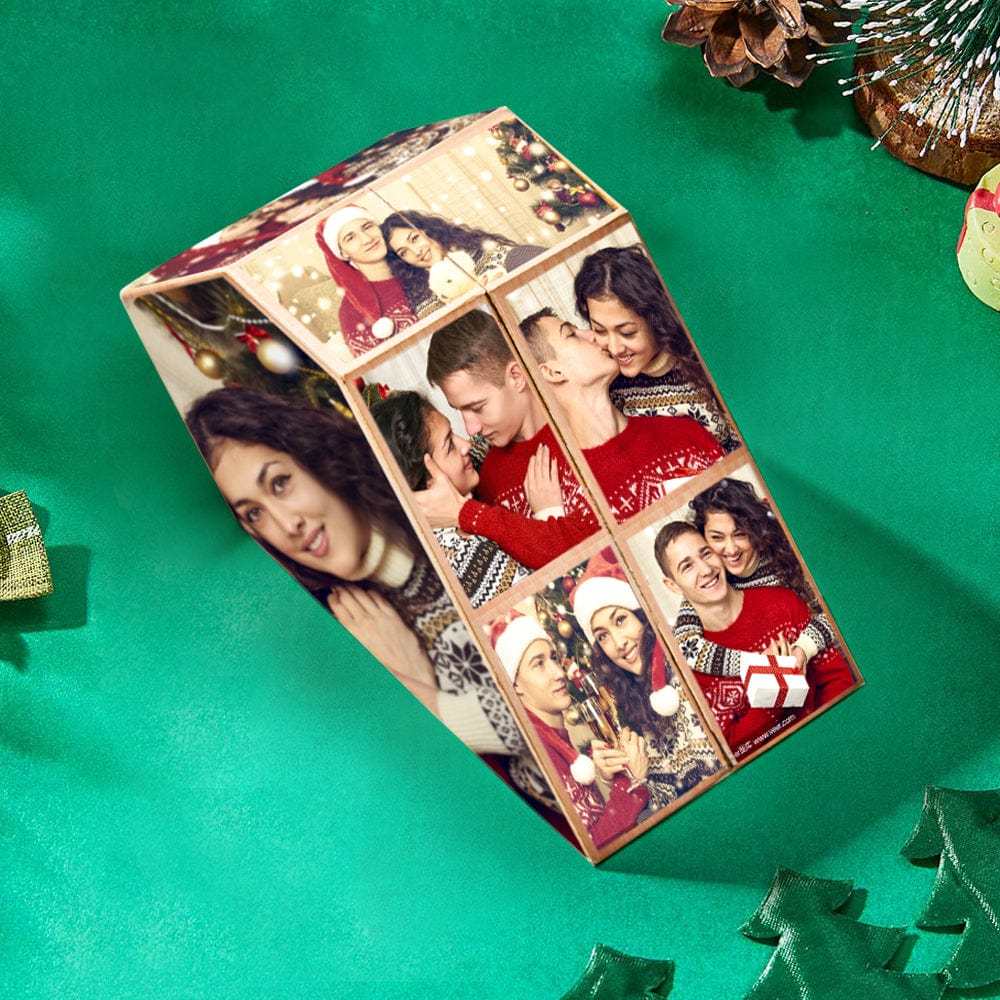 Benutzerdefinierte Foto Rubik's Cube Multi Foto Bunte Hölzerne Rubik's Cube Weihnachtsgeschenke Für Paare - dephotoblanket
