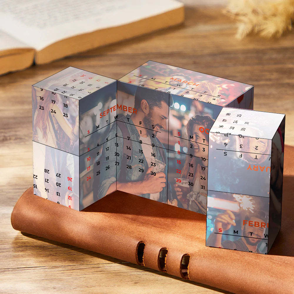 Benutzerdefinierter Kalender Mit Foto, Rubic's Cube, Personalisierter Infinity-foto-faltwürfel, Jubiläumsgeschenke - dephotoblanket