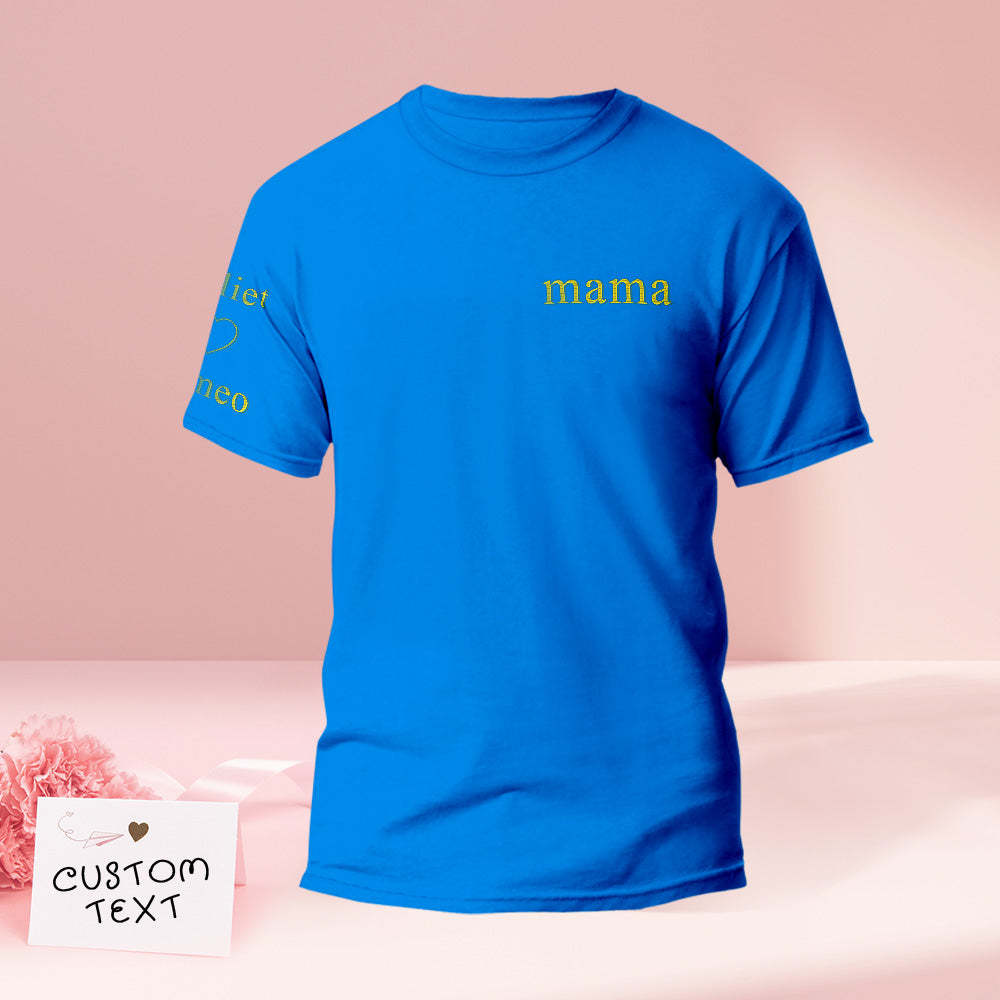 Individuell Graviertes T-shirt Mit Farbiger Stickerei Als Geschenk Zum Muttertag - dephotoblanket