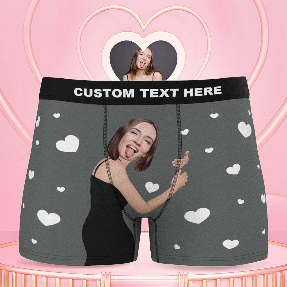 Herren-boxershorts Mit Individuellem Gesicht „hug My Dear“ Mit Herz 3d-onlinevorschau - dephotoblanket