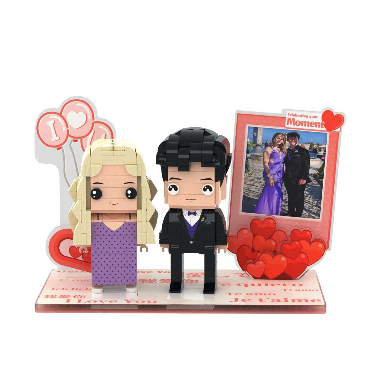 Paar-foto-steinfiguren-geschenke Individuelles Foto „ich Liebe Dich“-szenenthema Universelles Ineinandergreifendes Plastikspielzeuggeschenk Für Paare - dephotoblanket