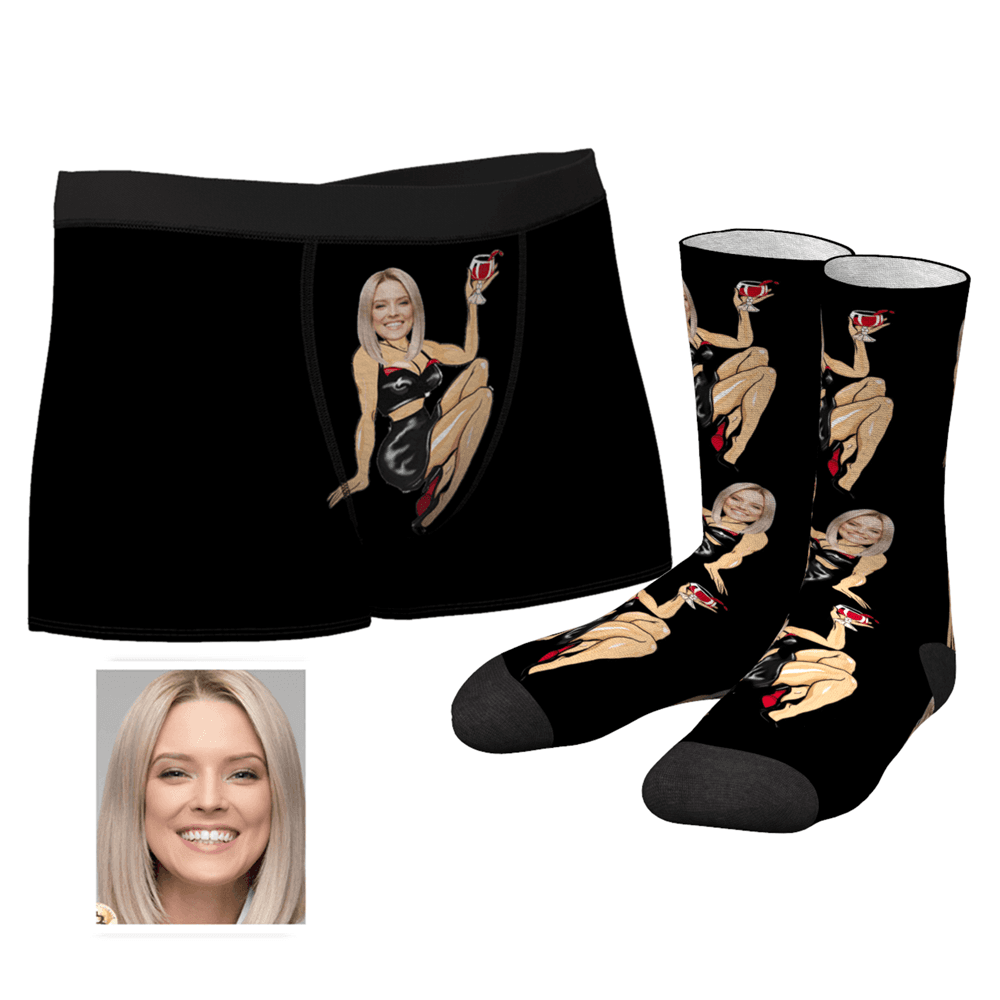Foto Socken Gesicht Socken Personalisierte Herrn Gesicht Auf Zerreissen Boxershort Socken Set - Lustiger Gesichtsboxer