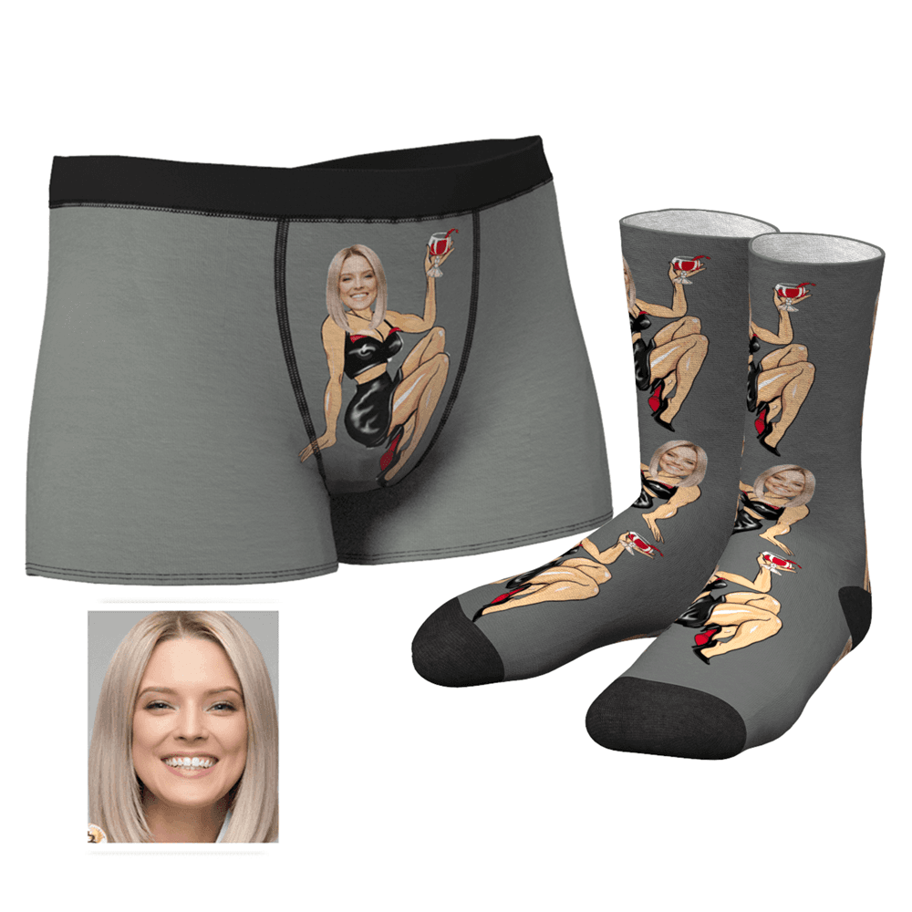 Foto Socken Gesicht Socken Personalisierte Herrn Gesicht Auf Zerreissen Boxershort Socken Set - Lustiger Gesichtsboxer