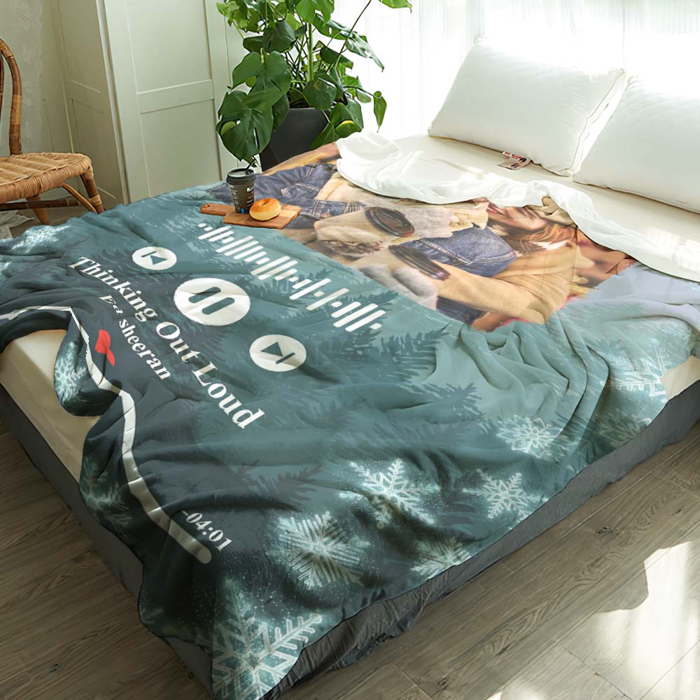 Schneeflocke Musik-decke Kundenspezifische Musik-decke Personalisierte Foto-decke Musik-kunst-decke