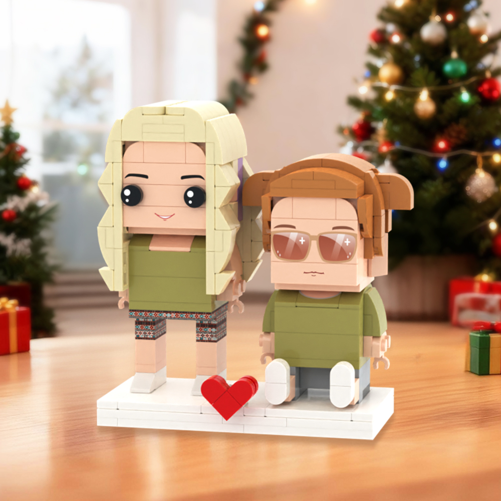 Individuell Gestaltbare Ganzkörper-spielfiguren Aus Bausteinen, Personalisierte Sitzende Spielfiguren Aus Bausteinen, Kinder Und Katze, Universelles Steckspielzeug Aus Kunststoff, Weihnachtsgeschenk - dephotoblanket