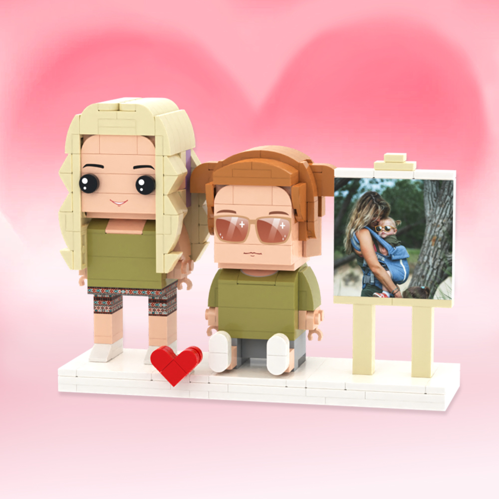 Individuell Gestaltbare Ganzkörper-spielfiguren Aus Bausteinen, Personalisierte Sitzende Spielfiguren Aus Bausteinen, Kinder Und Katze, Universelles Steckspielzeug Aus Kunststoff, Weihnachtsgeschenk - dephotoblanket