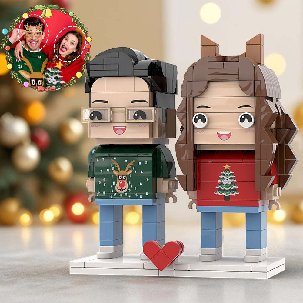 Anpassbarer Kopf Ineinander Greifendes Plastikspielzeug Wunderschöner Passender Pullover Für Paare Mit Rentier Einzigartige Fröhliche Weihnachtsgeschenke - dephotoblanket