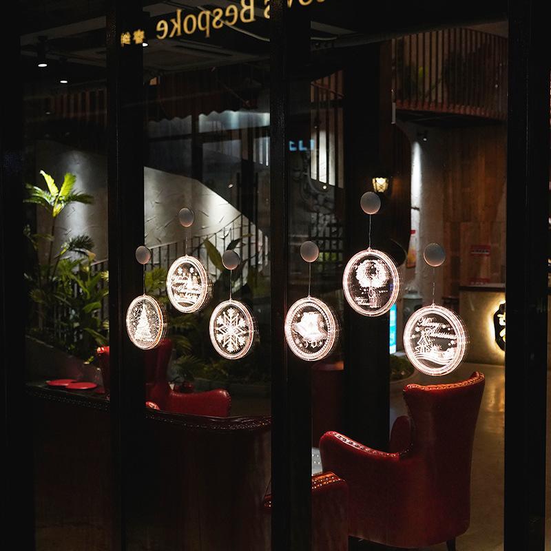 Weihnachten Dekorative Fenster Hängende Lichter Dekorationen Led Lichter Fenster Hängende Ornament - dephotoblanket