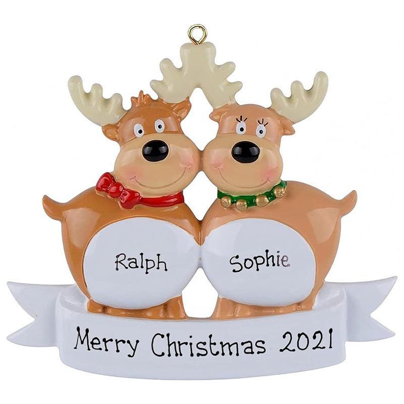 2021 Weihnachtsschmuck Rentierfamilie Anhänger Ornament Familie Von 2 3 4 5 6 Ornament Weihnachtsbaumschmuck - dephotoblanket