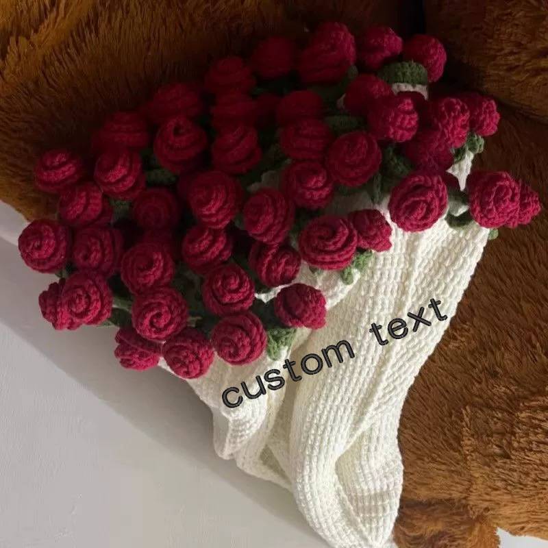 Gehäkelte Blumenstraußdecke, Gehäkelt, 3d-rosenstrauß, Gestrickte Sofadecke, Muttertagsgeschenk - dephotoblanket
