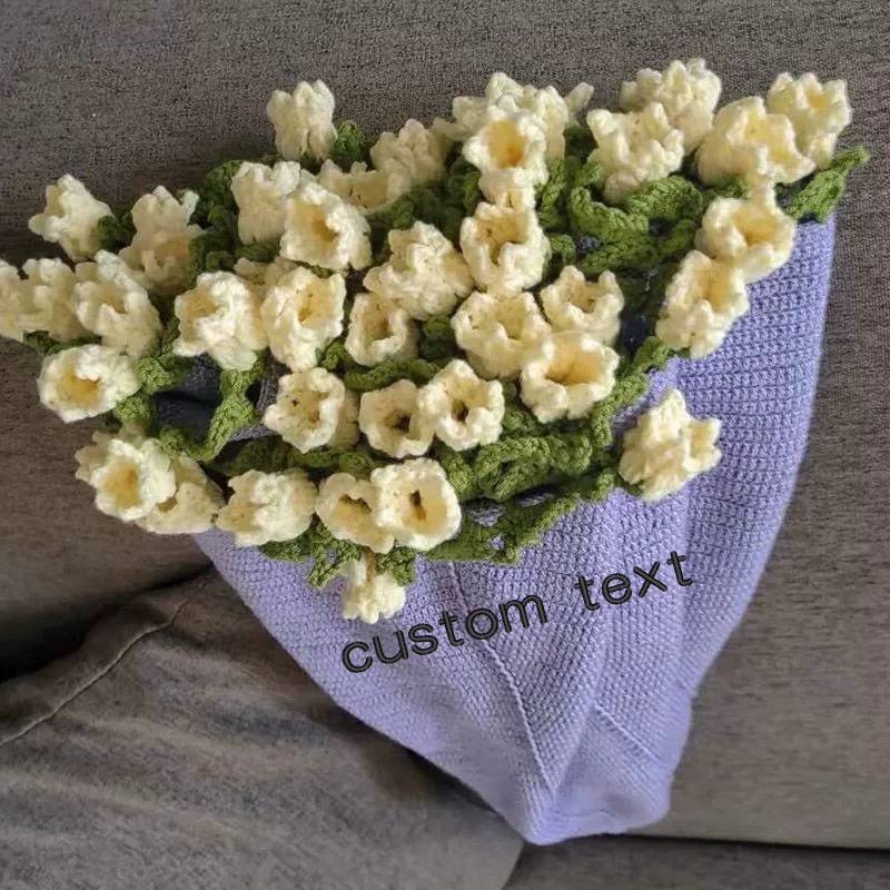 Gehäkelte Blumenstraußdecke, Gehäkelt, 3d-rosenstrauß, Gestrickte Sofadecke, Muttertagsgeschenk - dephotoblanket