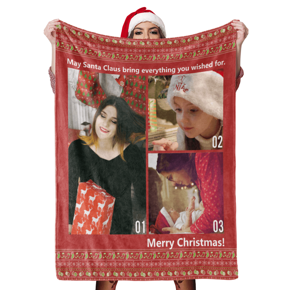 Weihnachten Decke Geschenk Kundenspezifische Decken Personalisierte Foto Decken Kundenspezifische Collage Decken