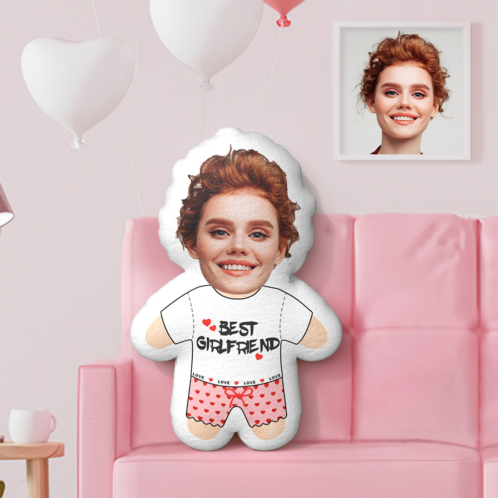 Beste Freundin Minime Teddykissen, Individuelles Gesicht, Personalisiertes Foto, Minime-puppe, Valentinstagsgeschenke