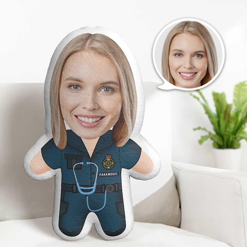 Sanitäter Minime Teddy Kissen Benutzerdefinierte Gesicht Personalisierte Foto Minime Puppe - dephotoblanket
