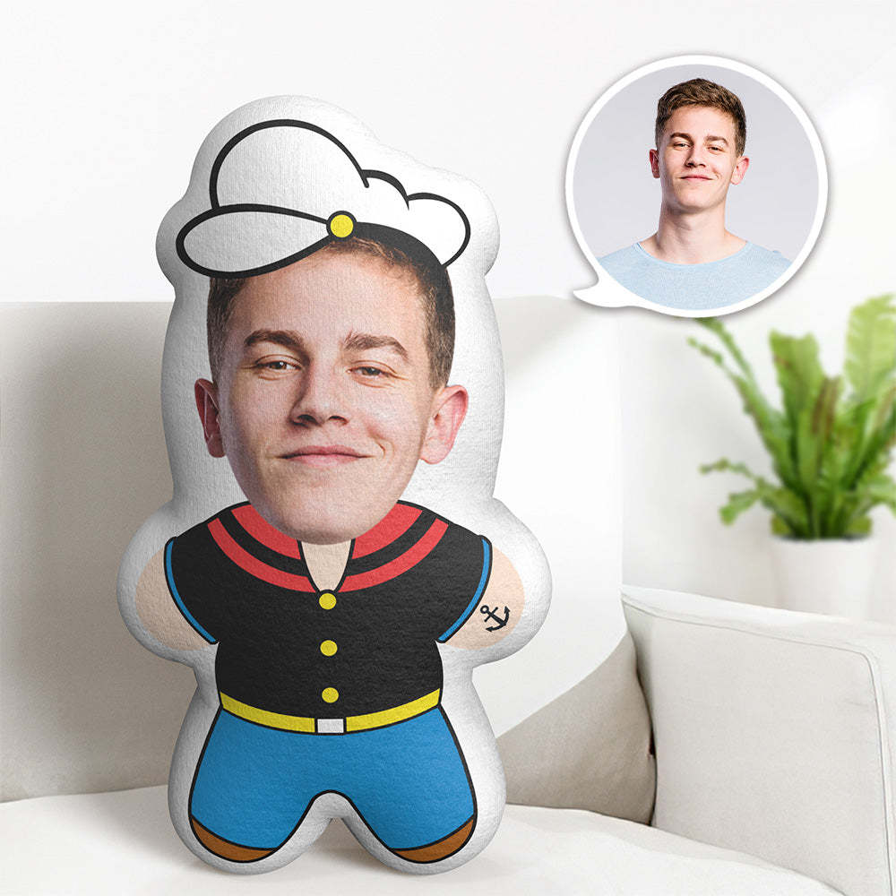 Kissen Gesicht Popeye Minime Wurfkissen Benutzerdefinierte Gesichtsgeschenke Personalisiertes Foto Minime Kissen - dephotoblanket