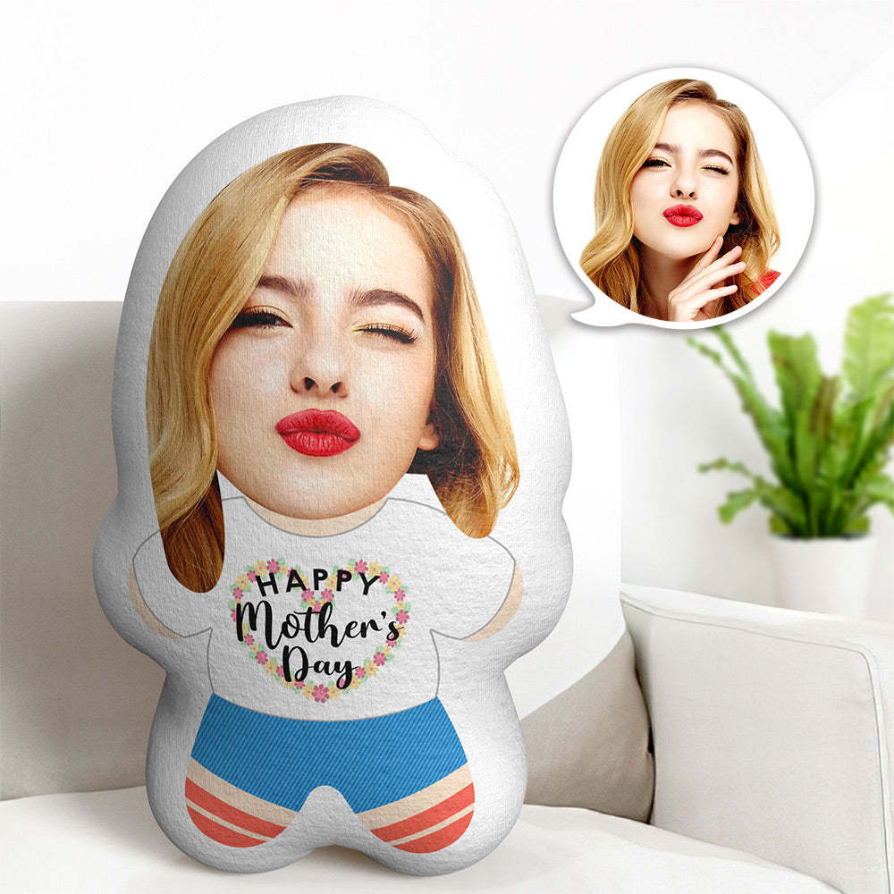 Custom Face Gifts Happy Mother's Day Minime Throw Pillow Ihr Eigenes Fotokissen - dephotoblanket