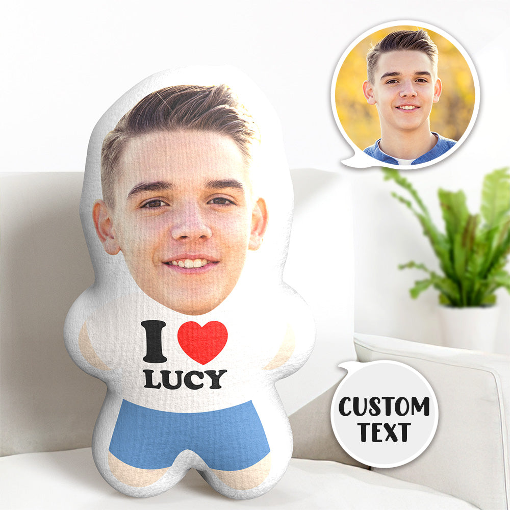 Benutzerdefiniertes Gesichtskissen „ich Liebe Dich“, Minime-wurfkissen, Individueller Name, Personalisiertes Foto, Minime-kissen, Geschenk Für Die Liebe