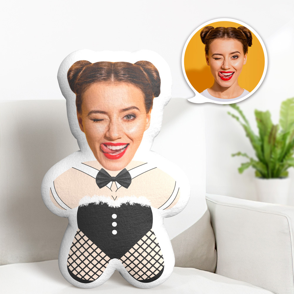 Benutzerdefiniertes Minime-wurfkissen, Hasengesichtskissen, Personalisiertes Foto-minime-kissen - dephotoblanket