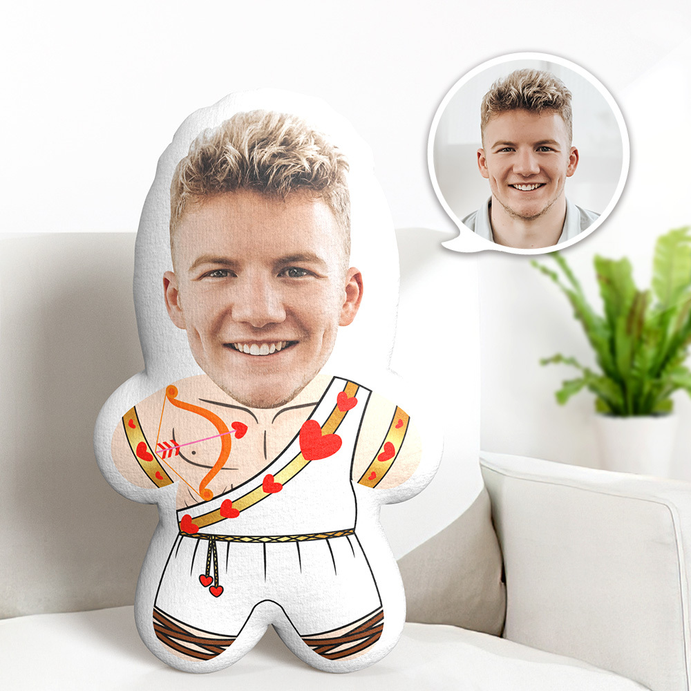 Benutzerdefiniertes Minime-wurfkissen, Amor-kerl-gesichtskissen, Personalisiertes Minime-kissen Mit Foto - dephotoblanket