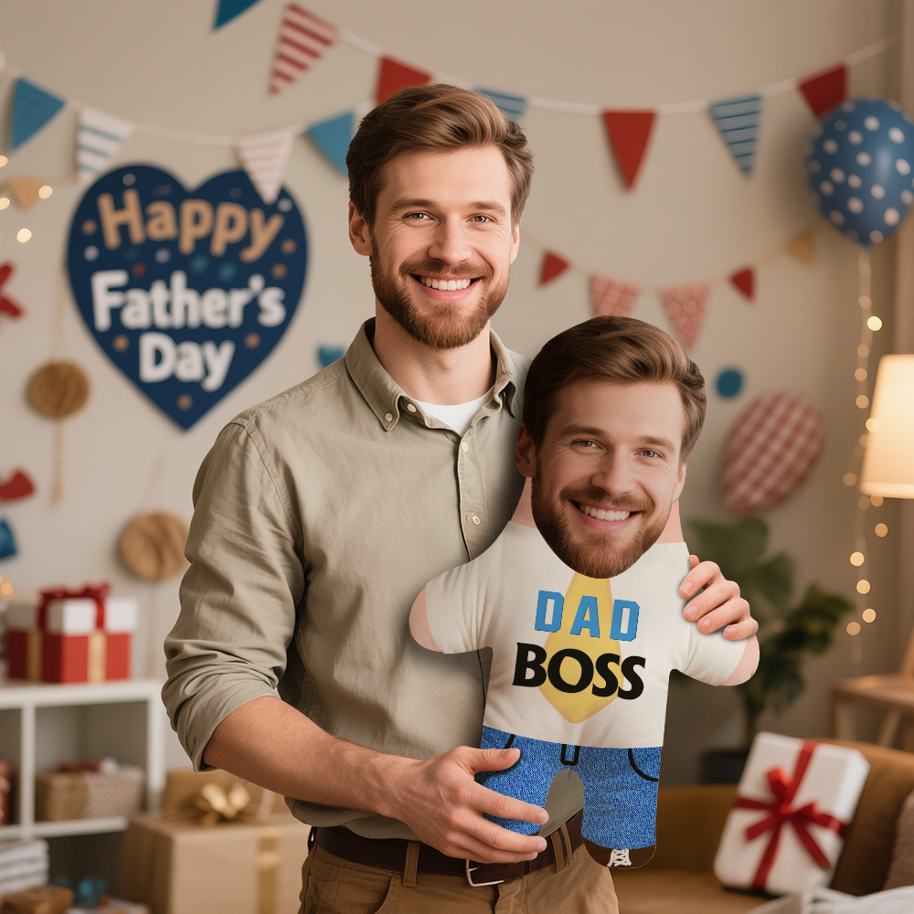 Benutzerdefinierte Minime Kissen Papa Boss Gesicht Kissen Vatertag Geschenke - dephotoblanket