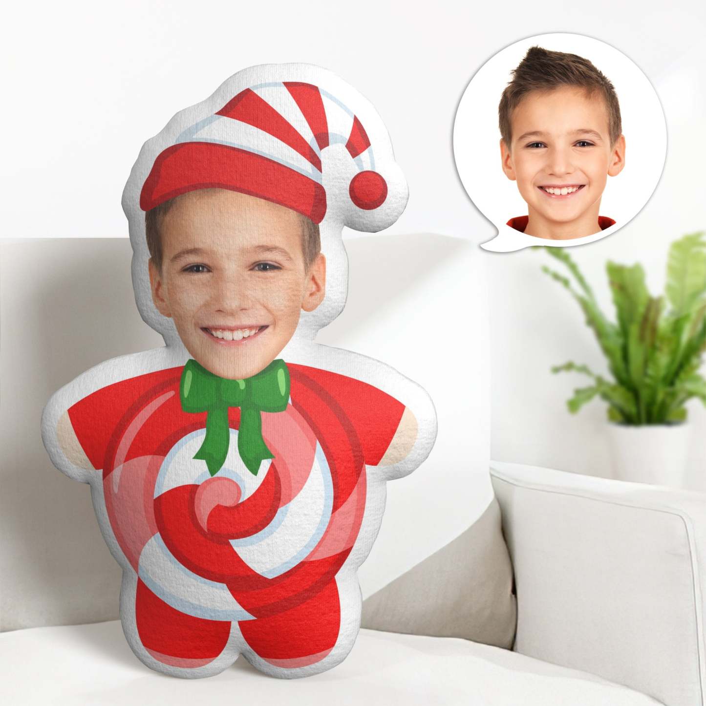 Kundenspezifisches Gesicht Minime Wurfs-kissen-weihnachtskissen-lustige Lutscher-wurfs-kissen-geschenke - dephotoblanket
