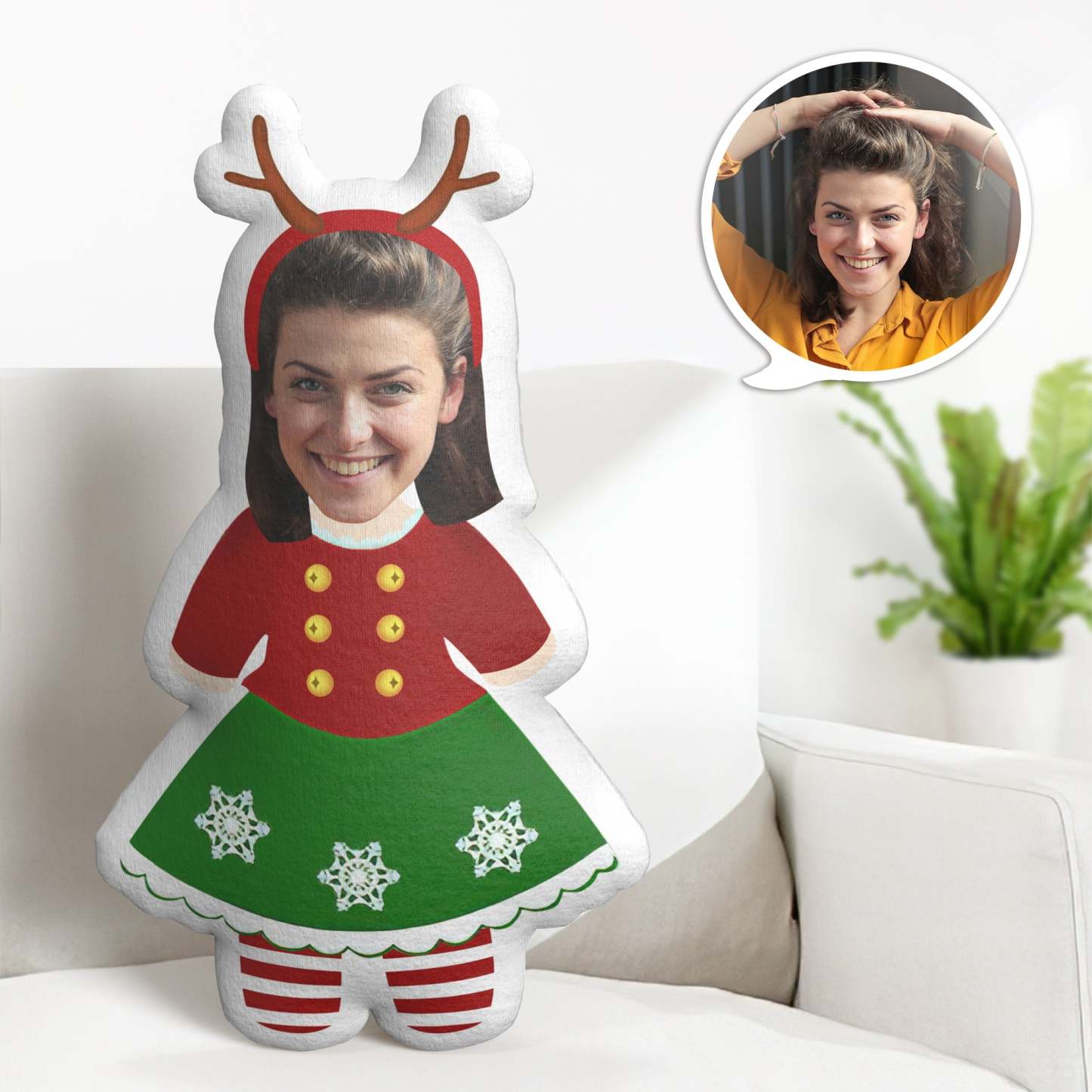 Weihnachtskissen-geschenke Kundenspezifisches Cartoon-kissen Personalisierte Minime-kissen-geschenke - dephotoblanket