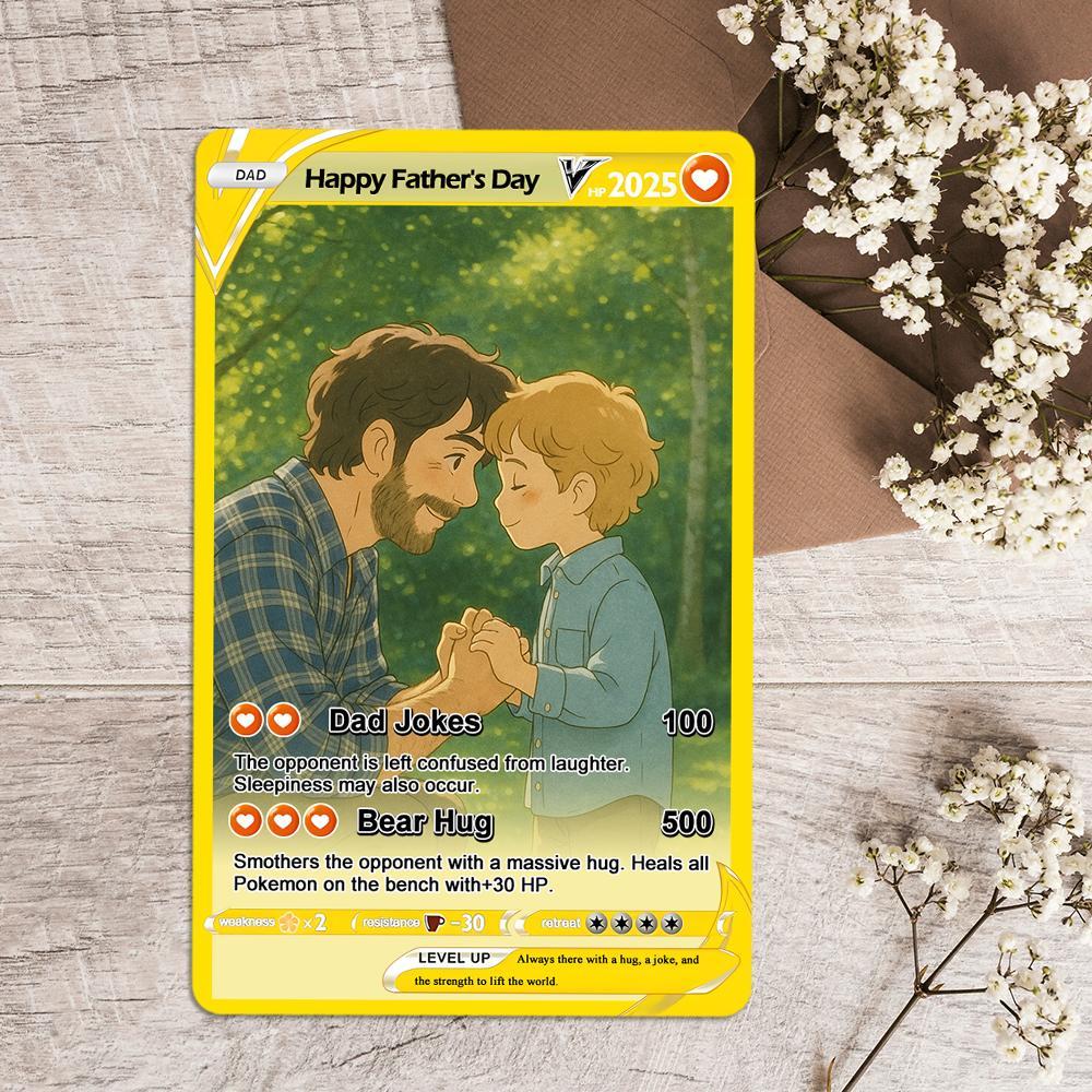 Pokemon-karte Zum Vatertag, Personalisierte Pokemon-karte, Geschenk Für Papa, Vatertagsgeschenk, Personalisiertes Poke-geschenk