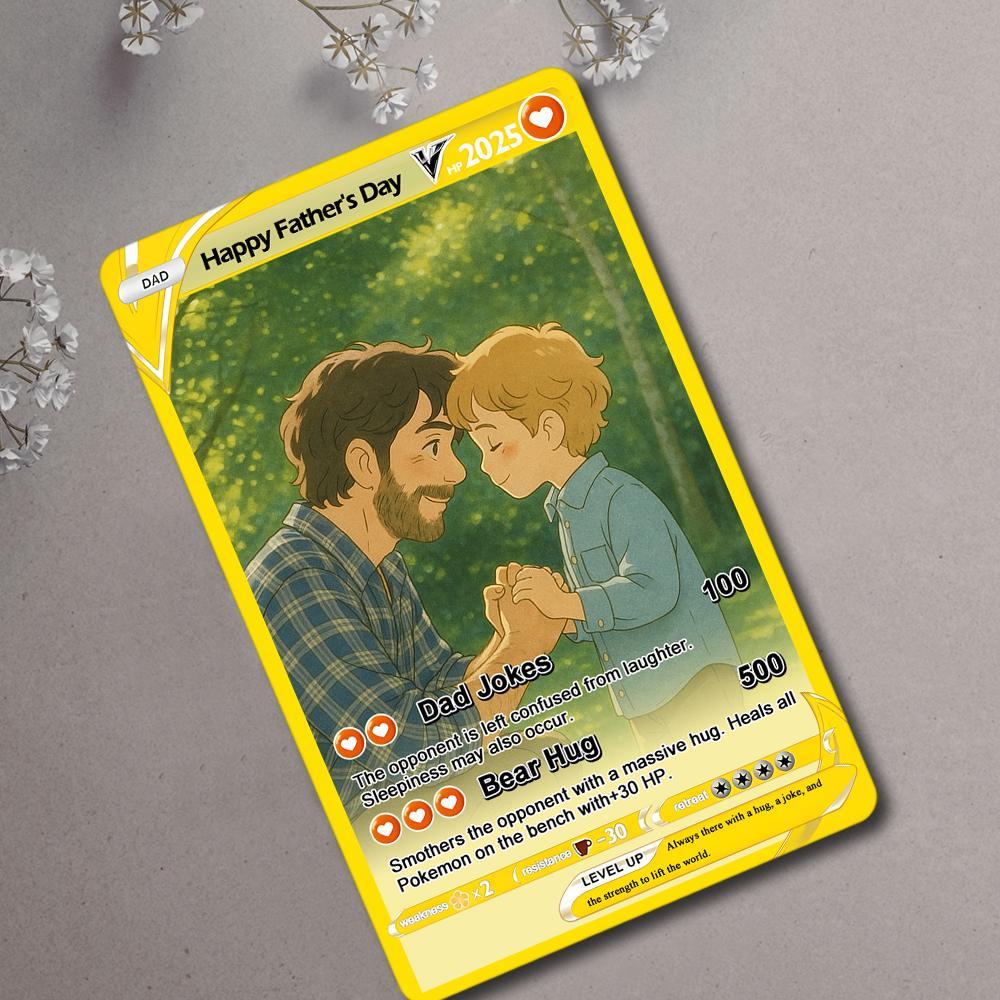 Pokemon-karte Zum Vatertag, Personalisierte Pokemon-karte, Geschenk Für Papa, Vatertagsgeschenk, Personalisiertes Poke-geschenk