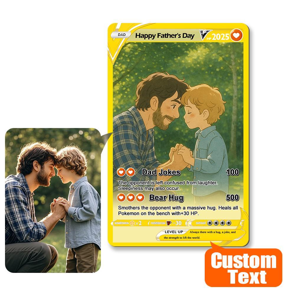 Pokemon-karte Zum Vatertag, Personalisierte Pokemon-karte, Geschenk Für Papa, Vatertagsgeschenk, Personalisiertes Poke-geschenk