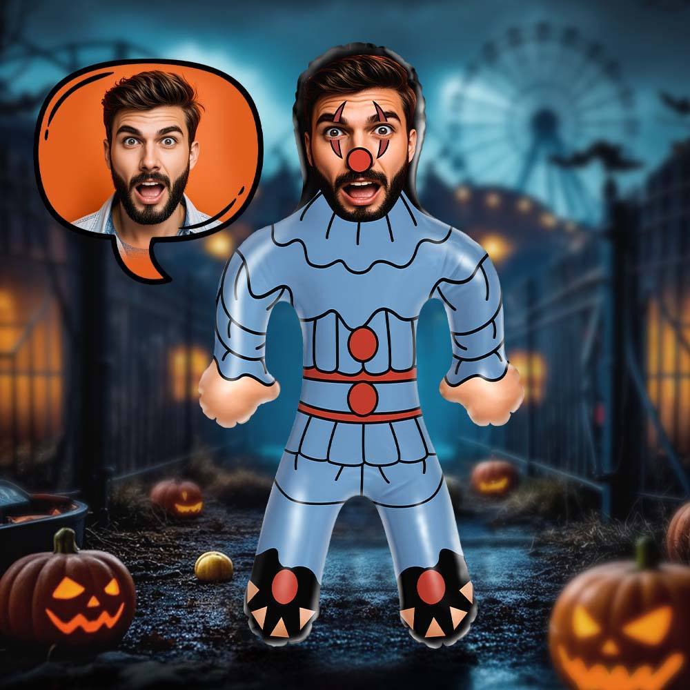 Klassische Halloween-luft-minime-puppe, Horror-clown-puppe Zum Aufblasen. Erstellen Sie Ein Horror-halloween-ballon-geschenk - dephotoblanket