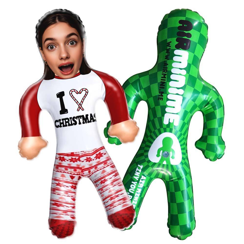 Personalisierte Aufblasbare Puppe Mit Individuellem Gesicht, Weihnachts-air-minime-puppe, Lustige Aufblasbare Geschenke – Ich Liebe Weihnachten - dephotoblanket