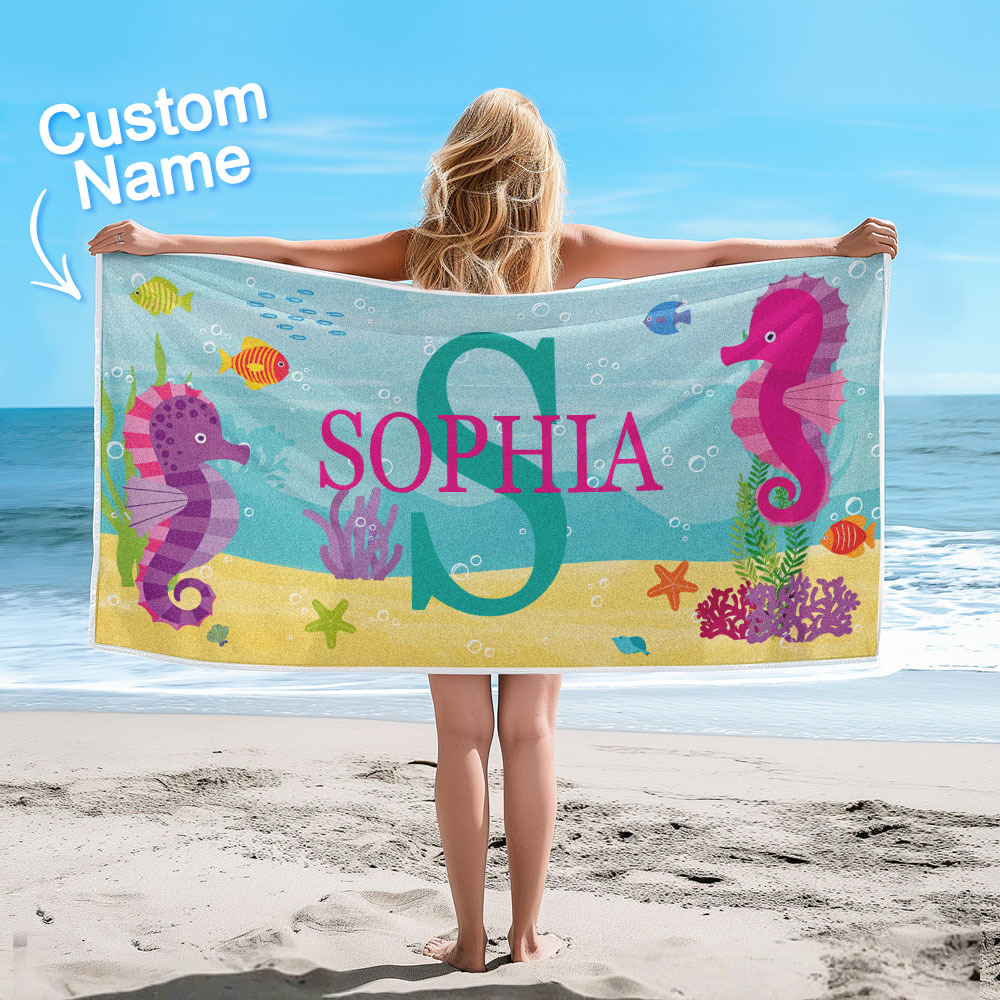 Personalisiertes Schönes Kinder-strandtuch Für Den Sommer, Unterwasserwelt-strandtuch - dephotoblanket