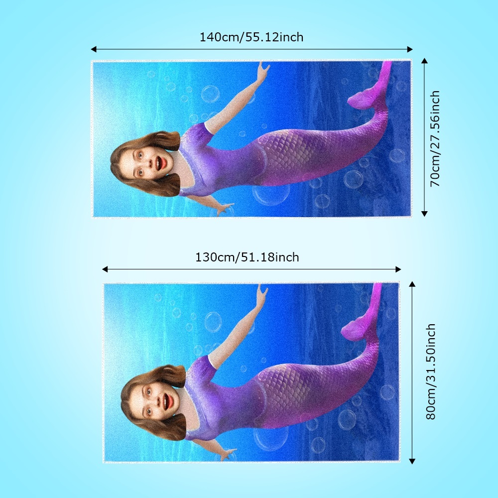 Strandtuch Mit Individuellem Foto Und Gesicht, Personalisierbar, Hai, Bestes Geschenk Für Kinder - dephotoblanket