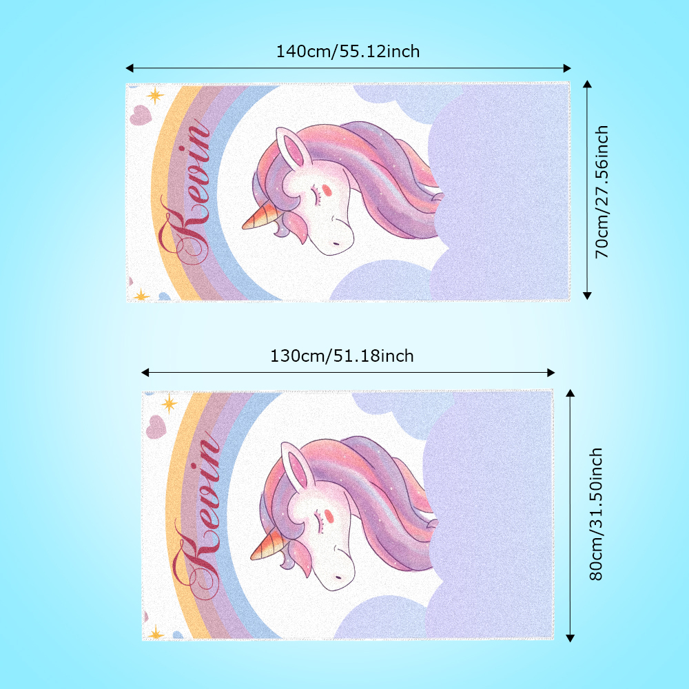 Benutzerdefinierte Personalisierte Strandtuch Cartoon Einhorn Geschenk Für Kind - dephotoblanket