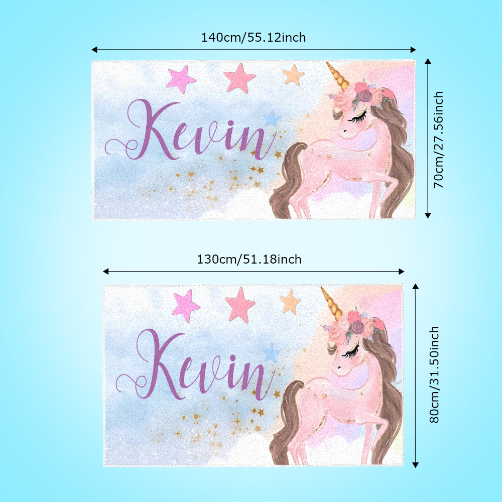 Benutzerdefinierte Personalisierte Strandtuch Cartoon Einhorn Geschenk Für Kind - dephotoblanket