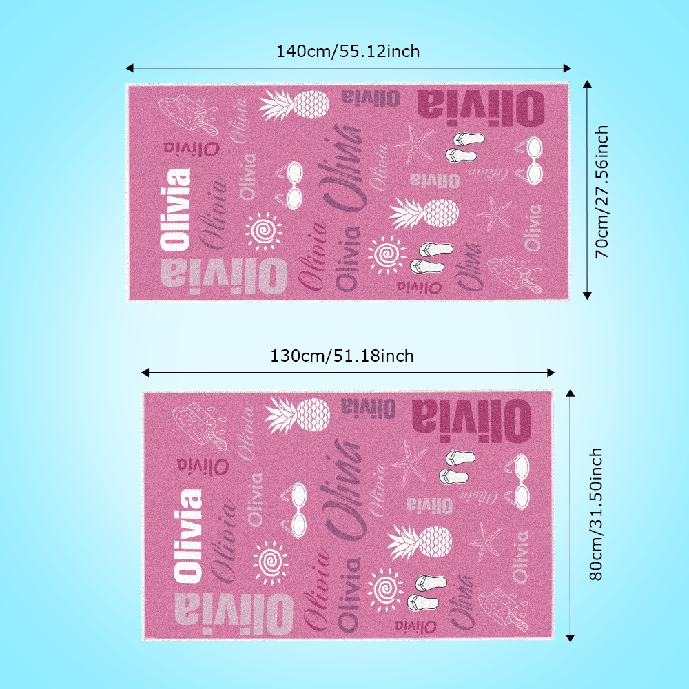 Personalisiertes Buntes Strandtuch Mit Namen, Sommerurlaub, Party-geschenk Für Kinder - dephotoblanket