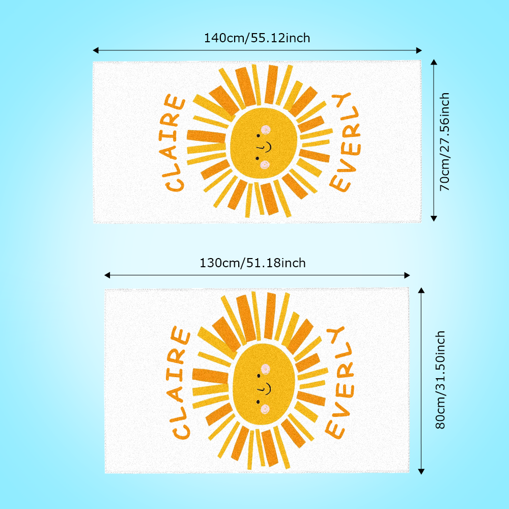 Personalisiertes Sunny Beach Handtuch, Strandgeschenk Für Kinder - dephotoblanket