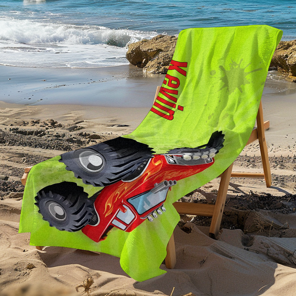 Individuell Personalisierte, Schöne Cartoon-auto-strandtücher Für Sommer Und Strand - dephotoblanket
