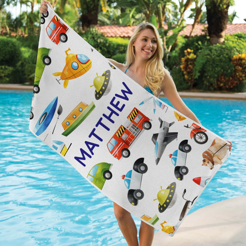 Personalisiertes Schönes Kinderhandtuch Für Sommer Und Strand - dephotoblanket