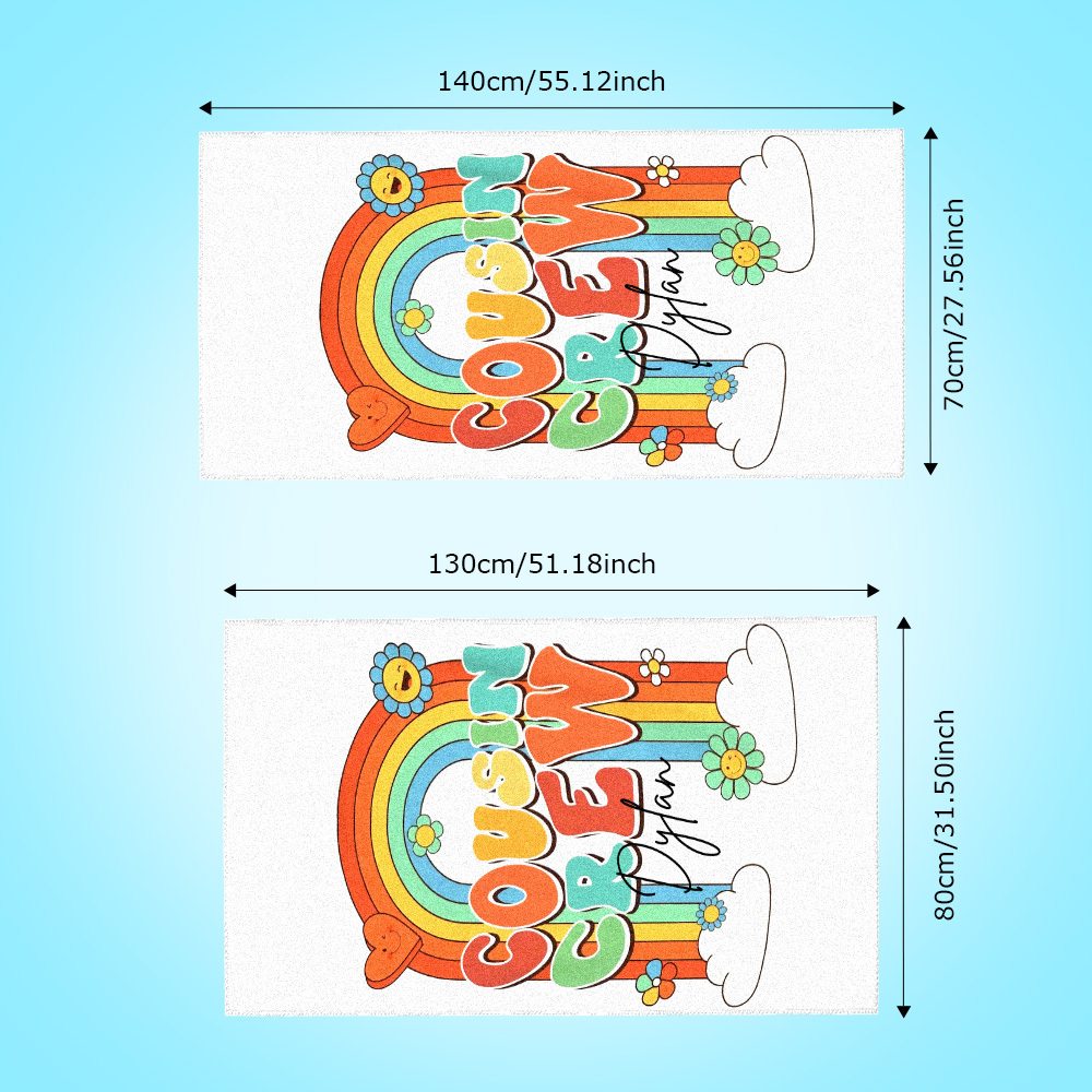 Benutzerdefiniertes Strandtuch Mit Namen, Personalisiertes Cousin-crew-strandtuch, Perfektes Familienparty-geschenk - dephotoblanket