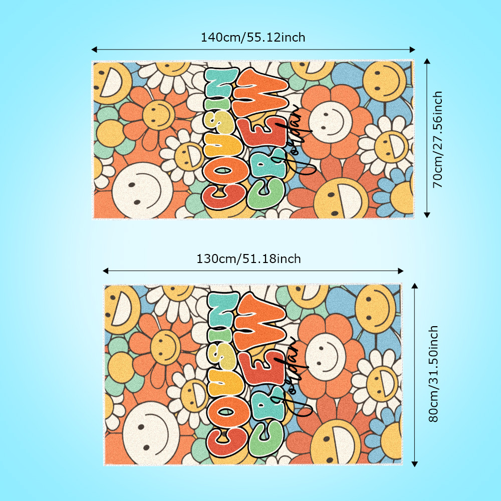 Benutzerdefiniertes Strandtuch Mit Namen, Personalisiertes Cousin-crew-strandtuch, Perfektes Familienparty-geschenk - dephotoblanket