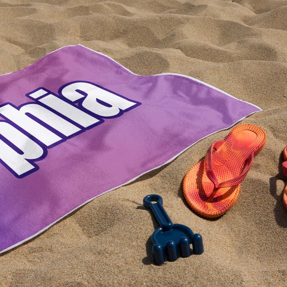 Benutzerdefiniertes Strandtuch Ombre Benutzerdefinierter Name Strandtuch Personalisiertes Geschenkhandtuch - dephotoblanket
