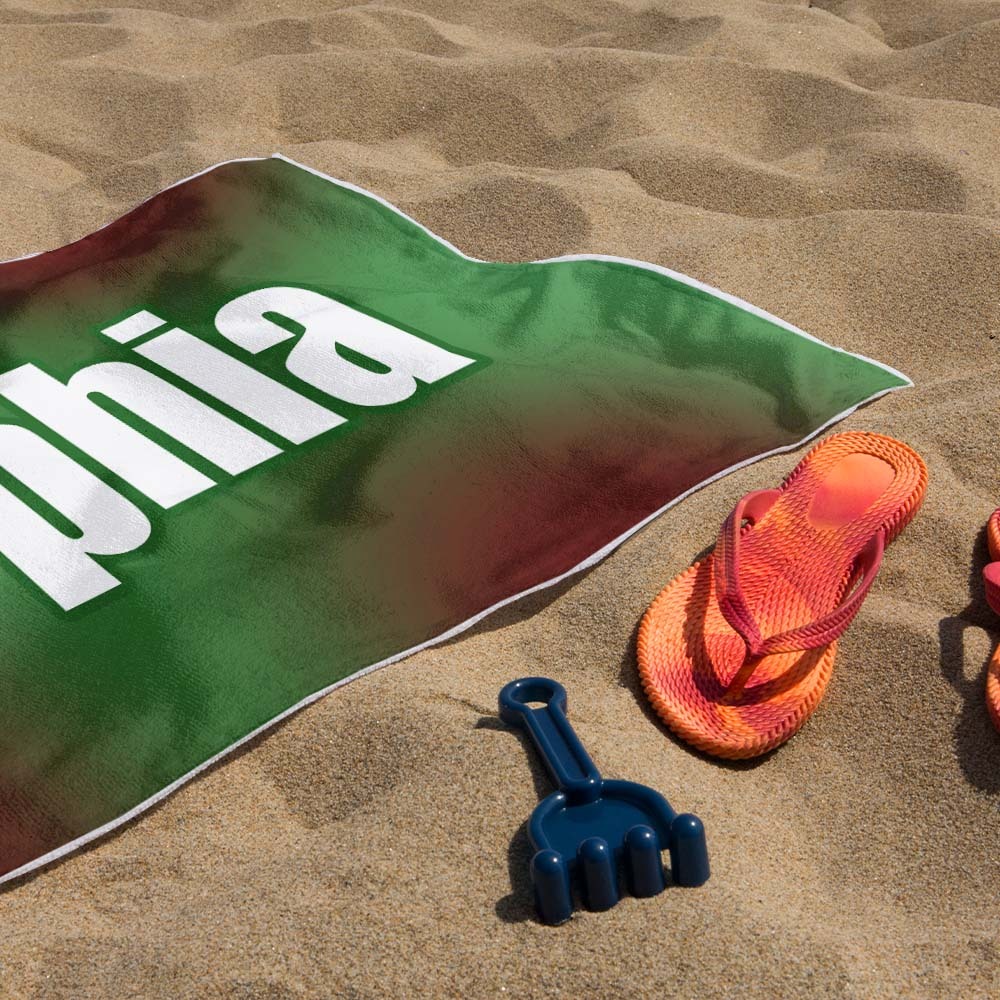 Benutzerdefiniertes Strandtuch Ombre Benutzerdefinierter Name Strandtuch Personalisiertes Geschenkhandtuch - dephotoblanket