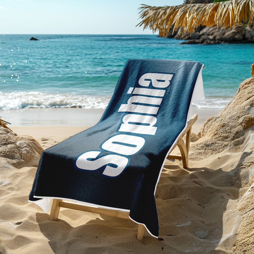 Benutzerdefiniertes Strandtuch Ombre Benutzerdefinierter Name Strandtuch Personalisiertes Geschenkhandtuch - dephotoblanket