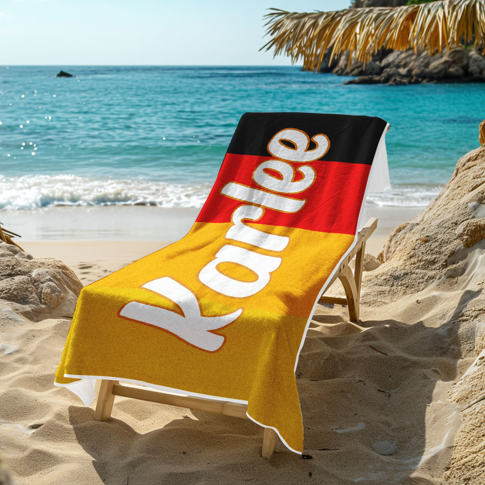 Benutzerdefinierte Bunte Strandtuch Mit Namen Personalisierte Pool Handtuch Groovy Geburtstag Urlaub Geschenk - dephotoblanket