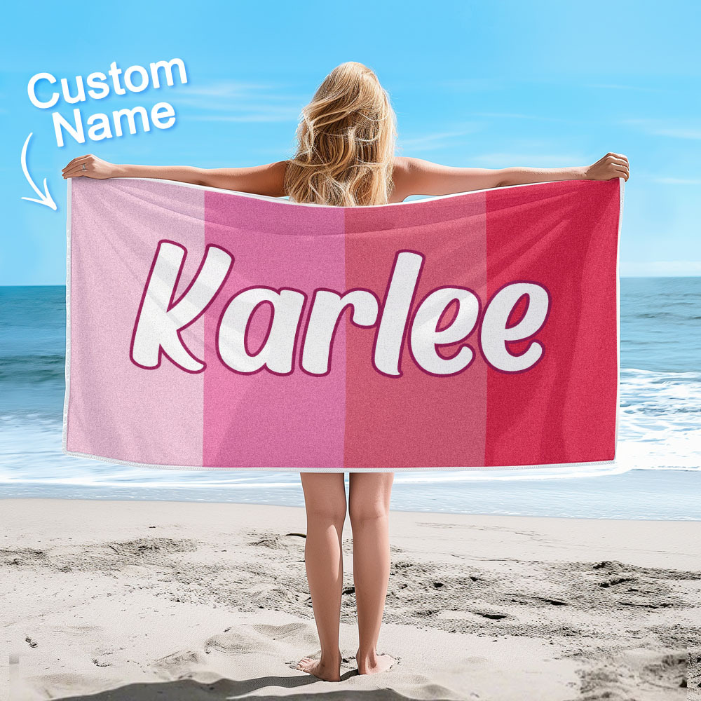 Benutzerdefinierte Bunte Strandtuch Mit Namen Personalisierte Pool Handtuch Groovy Geburtstag Urlaub Geschenk - dephotoblanket