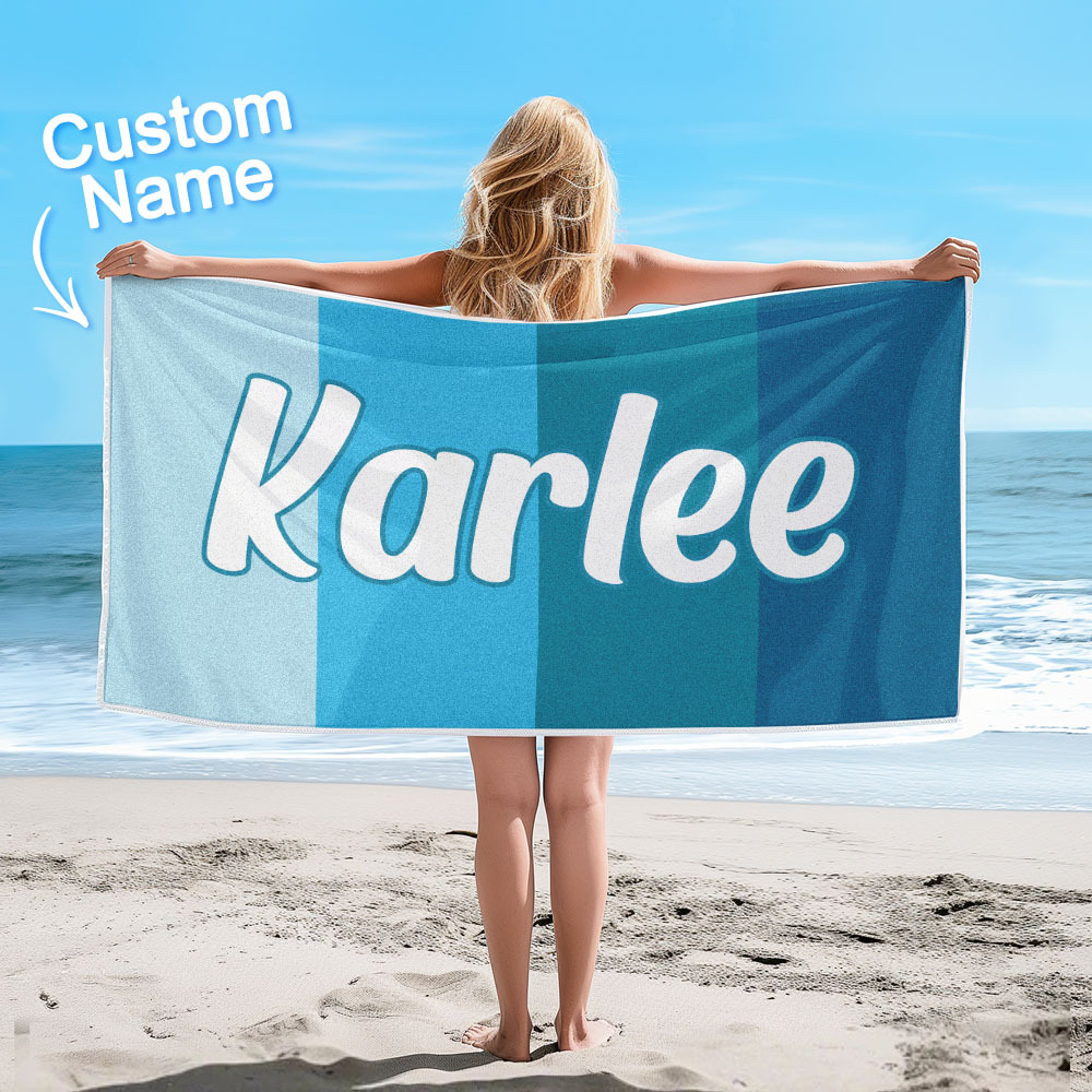 Benutzerdefinierte Bunte Strandtuch Mit Namen Personalisierte Pool Handtuch Groovy Geburtstag Urlaub Geschenk - dephotoblanket