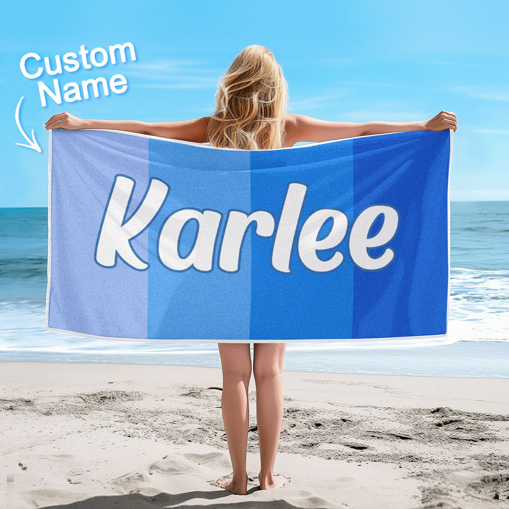 Benutzerdefinierte Bunte Strandtuch Mit Namen Personalisierte Pool Handtuch Groovy Geburtstag Urlaub Geschenk - dephotoblanket