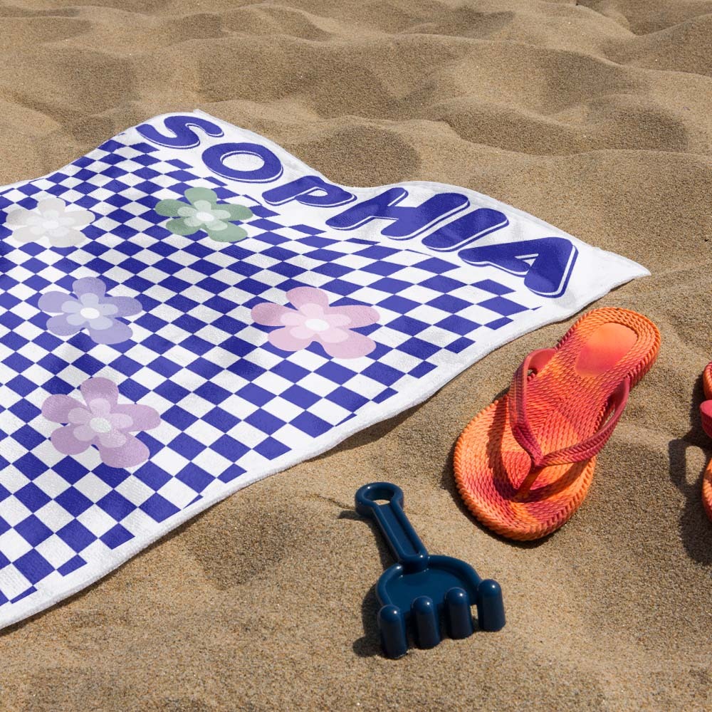 Personalisiertes Blumen-strandtuch Im Retro-stil, Urlaubsgeschenke - dephotoblanket